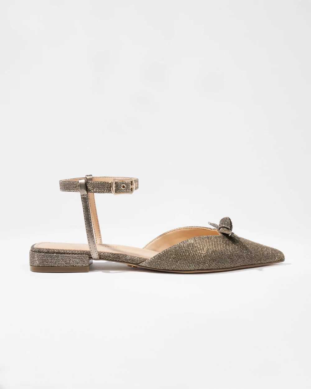 Glitter peep toe flats store